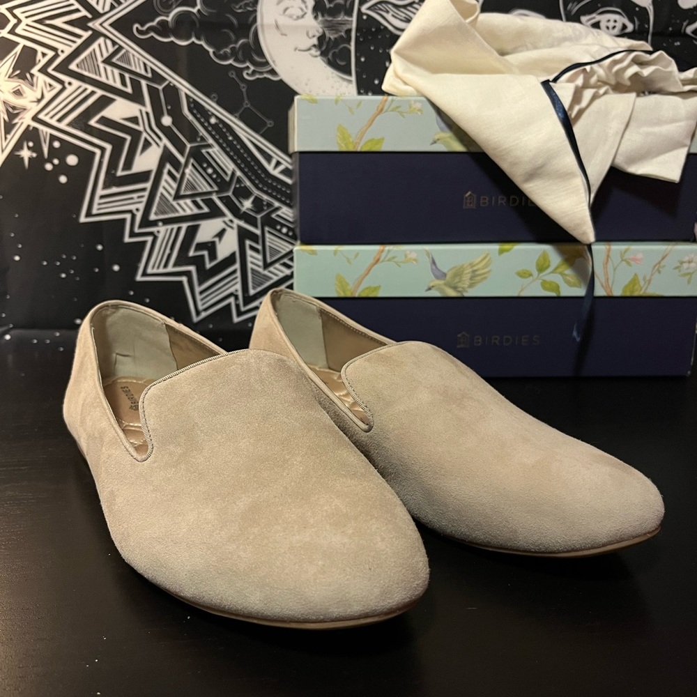 Beige Suede Flats